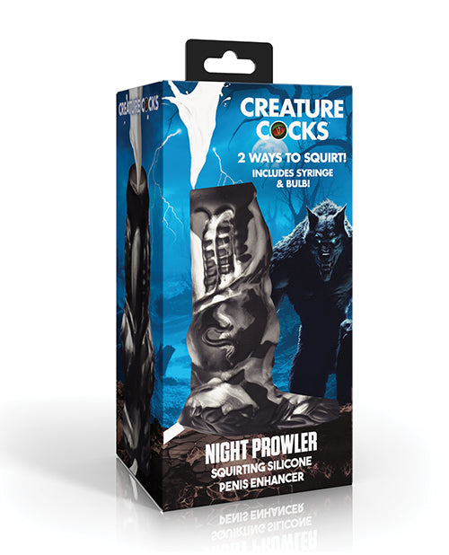 Creature Cocks Creature Cocks Night Prowler Squirting Silicone Penis Enhancer - Silver