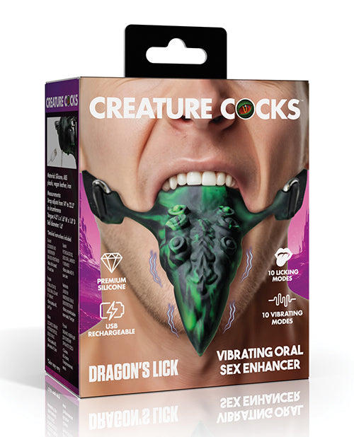 Not Regular Toys Creature Cocks Dragon's Lick Vibrating Tentacle Tongue - Green