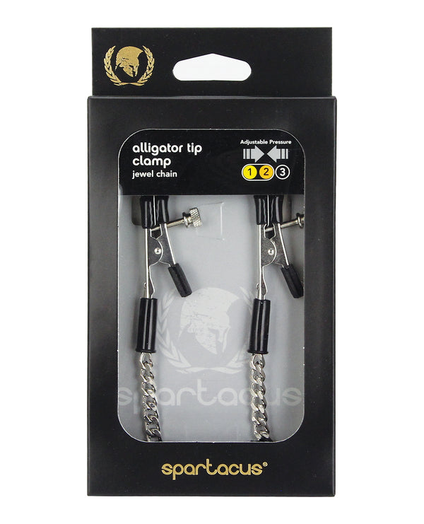 Spartacus Spartacus Adjustable Alligator Nipple Clamps w/Silver Chain