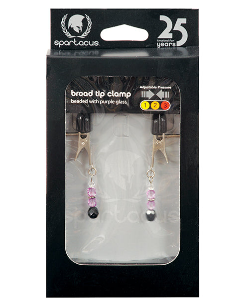 Spartacus Spartacus Adjustable Broad Tip Nipple Clamps w/Purple Beads