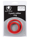 Spartacus Spartacus Rubber Cock Ring Set - Red Pack of 3