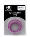 Spartacus Spartacus Rubber Cock Ring Set - Purple Pack of 3