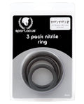 Spartacus Spartacus Nitrile Cock Ring Set - Black Pack of 3