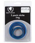 Spartacus Spartacus Nitrile Cock Ring Set - Blue Pack of 3