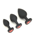 WhipSmart WhipSmart Heartbreaker 3 pc Crystal Heart Anal Training Set - Black/Red - Image 2