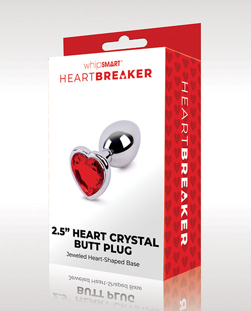 WhipSmart WhipSmart Heartbreaker 2.5" Heart Crystal Butt Plug - Red