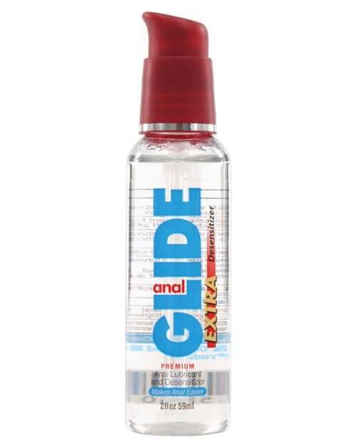 Body Action Anal Glide Extra Anal Lubricant & Desensitizer - 2 oz Pump Bottle