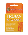 Trojan Trojan Ultra Ribbed Condoms - Box of 3
