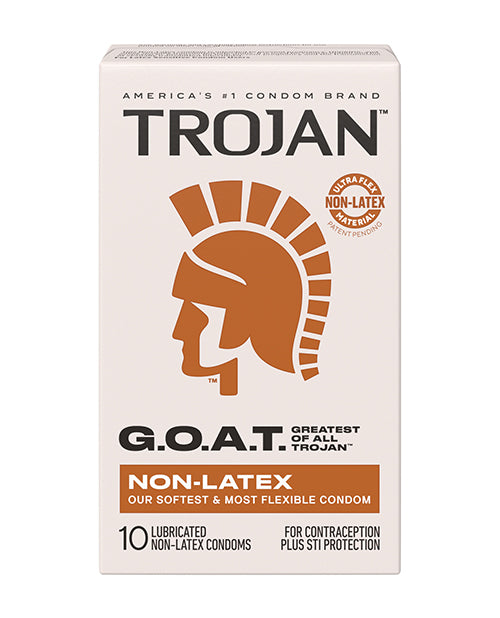 Not Regular Toys Trojan G.O.A.T. Non-Latex Lubricated Condoms - Box of 10