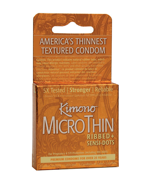 Kimono Kimono Textured Ribbed+Sensi Dots Condoms - Box of 3