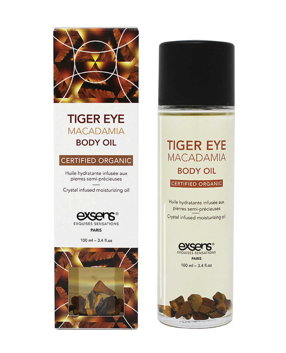 Exsens EXSENS Organic Body Oil w/Stones - Tiger Eye Macadamia 100 ml