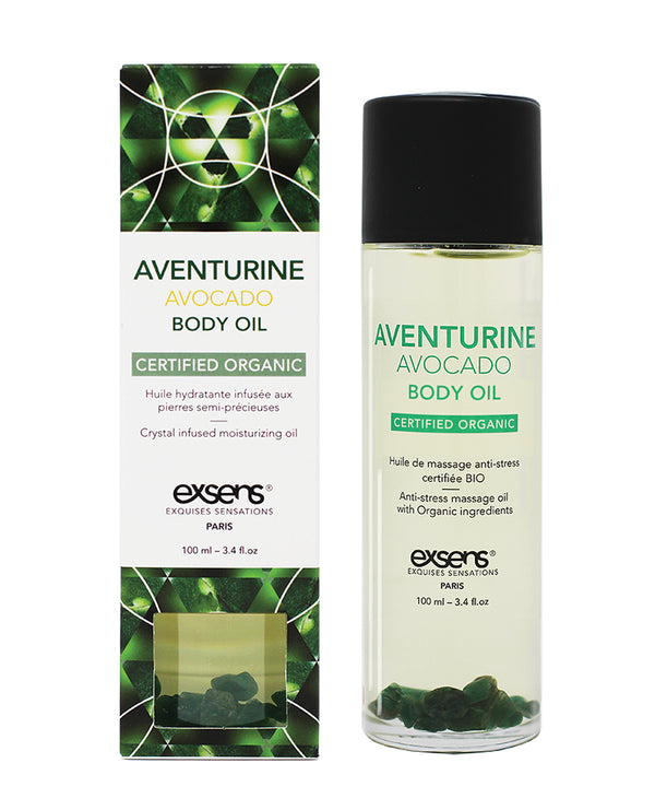 Exsens EXSENS of Paris Organic Body Oil w/Stones - Adventurine Avocado 100 ml