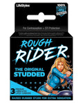 Rough Rider Lifestyles Rough Rider Studded Condom Pack - Pack of 3