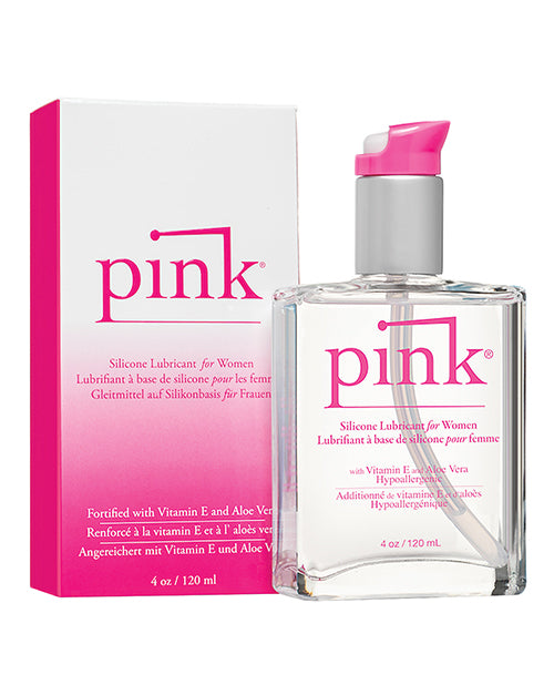 Pink Pink Silicone Lube - 4 oz Glass Bottle