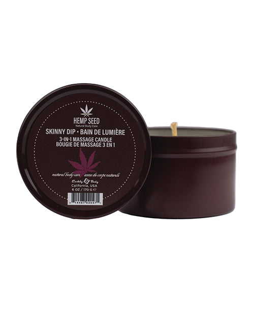 Earthly Body Earthly Body Suntouched Hemp Candle - 6 oz Round Tin Skinny Dip