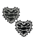 Pastease Pastease Premium Barbed Wire Heart Reflective - Black O/S - Image 2