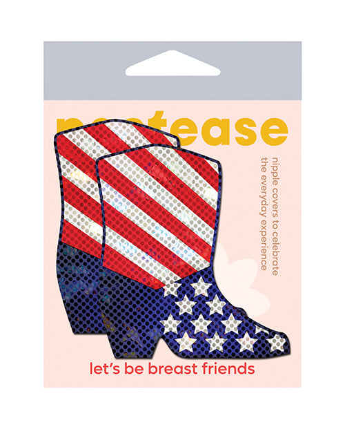 Pastease Pastease Premium Sparkling Stars & Strips USA Cowboy Boot - Red/White/Blue O/S