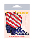 Pastease Pastease Premium Sparkling Stars & Strips USA Cowboy Boot - Red/White/Blue O/S