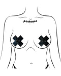 Pastease Pastease Pierced Liquid Black Cross w/Barbell Piercing - Black O/S - Image 2