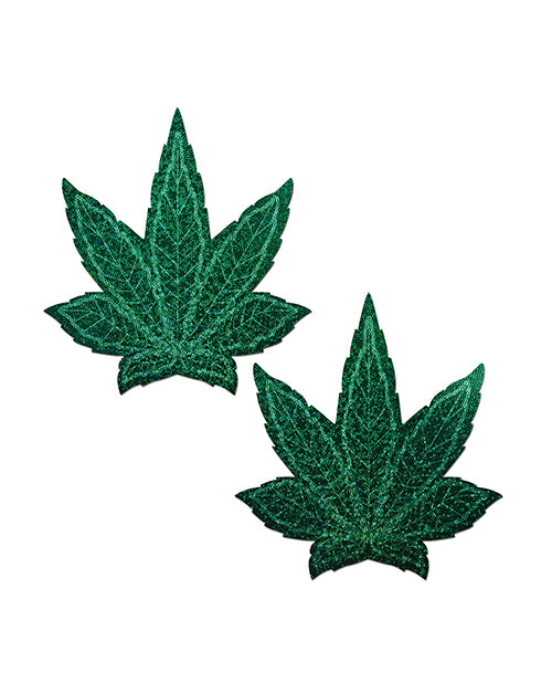 Pastease Pastease Coverage Glitter Pot Leaf- Green O/S