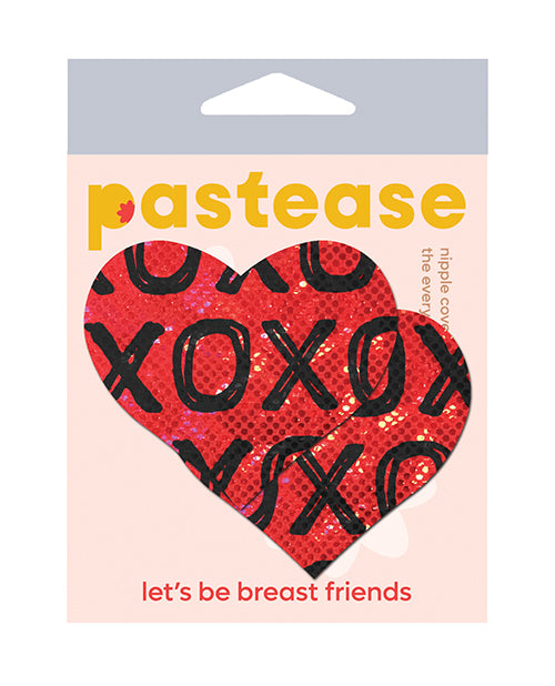 Pastease Pastease Glitter XOXO Heart - Red/Black O/S