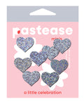 Pastease Pastease Mini Glitter Hearts - Silver Pack of 8