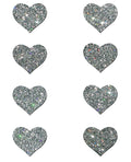 Pastease Pastease Mini Glitter Hearts - Silver Pack of 8 - Image 2