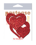 Pastease Pastease Glitter Peek a Boob Hearts - Red O/S - Image 3