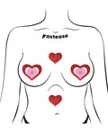 Pastease Pastease Glitter Peek a Boob Hearts - Red O/S - Image 2