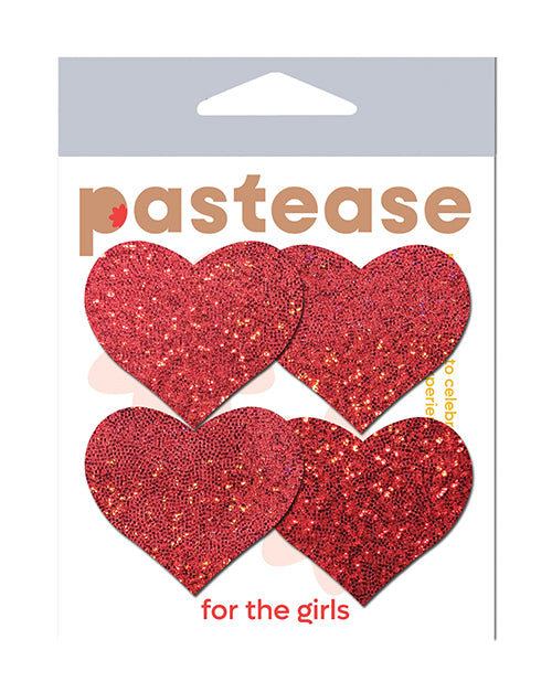 Pastease Pastease Premium Petites Glitter Heart - Red O/S Pack of 2 Pair