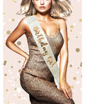 OMG International Birthday Girl Sash - Rose Gold