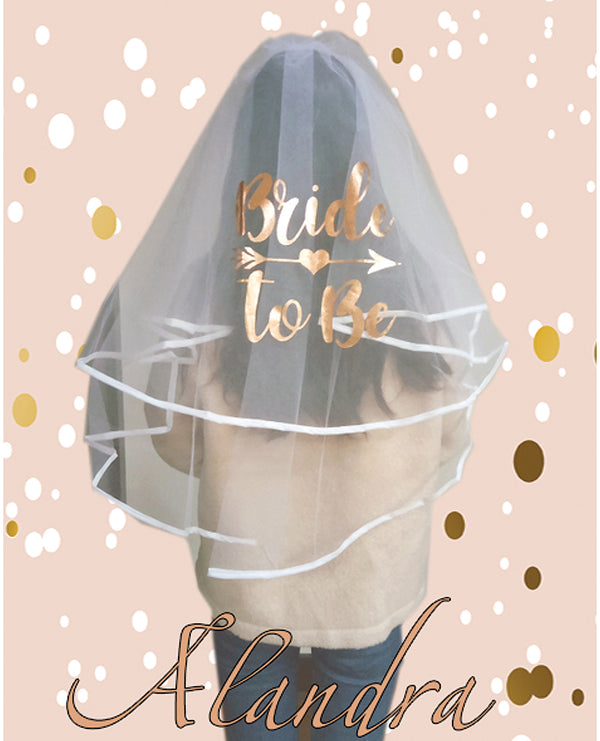 OMG International Bride to Be Luxury Veil - Rose Gold