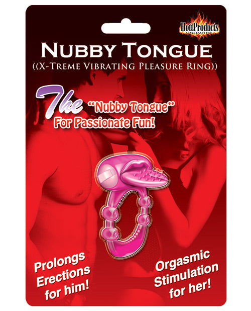 X-Treme Vibe Nubby Tongue X-Treme Vibrating Pleasure Ring - Magenta