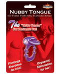 X-Treme Vibe Nubby Tongue X-Treme Vibrating Pleasure Ring - Purple