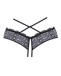 Adore Adore Crayzee Open Panty w/Criss Cross Waist Straps & Lace Black O/S - Image 3