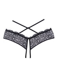 Adore Adore Crayzee Open Panty w/Criss Cross Waist Straps & Lace Black O/S - Image 4