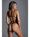 Adore Adore the Flame Strappy Lace Bra & Thong Black O/S - Image 2