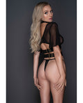 Adore Adore Dreamer Sheer Mesh Strappy Top & Thong Black O/S - Image 3