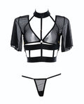 Adore Adore Dreamer Sheer Mesh Strappy Top & Thong Black O/S - Image 5