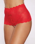 Allure Allure Passion & Pearl High Waist Crotchless w/Pearls - Red O/S