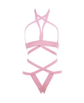 Kitten by Allure Kitten It's Complicated Open Elastic Strappy Bra & Open Back Panty Pink O/S - Image 5