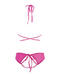 Allure Allure Marley Mesh Peek A Boo Top & Open Panty Hot Pink L/XL