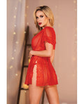 Allure Allure Leah Lace & Mesh Open Side Cover Up Red O/S - Image 2