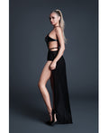 Allure Allure Take Me Latex Look Vinyl and Mesh Teddy w/Attached Skirt - Black MD - Image 3