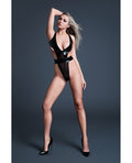 Allure Allure Crave Me Latex Look Vinyl and Mesh Teddy - Black SM - Image 2