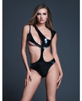 Allure Allure Risque Lover Latex Look Vinyl Peek-A-Boo Teddy - Black SM