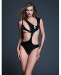 Allure Allure Risque Lover Latex Look Vinyl Peek-A-Boo Teddy - Black SM - Image 2