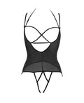 Allure Allure Angelina Sheer Mesh Under Bust Teddy Black S/M - Image 4