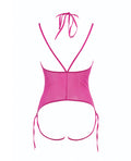 Allure Allure Angelina Sheer Mesh Under Bust Teddy Hot Pink S/M - Image 5