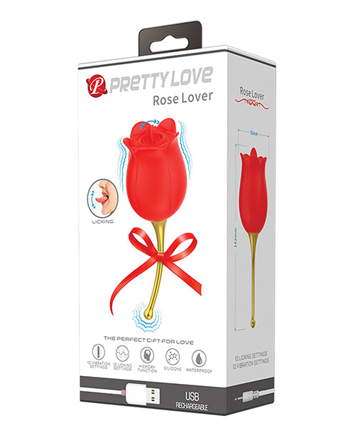 Pretty Love Pretty Love Licking Rose Lover Dual Ended Vibrator - Rose
